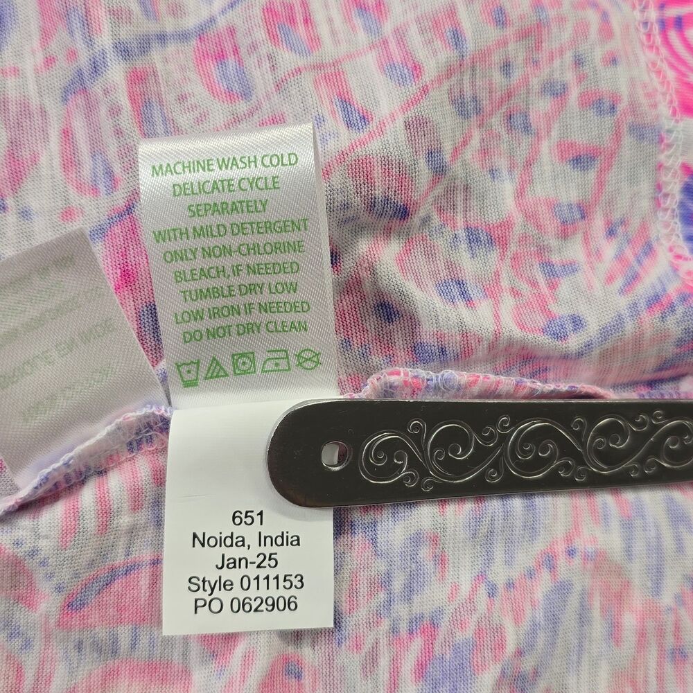 LILLY PULITZER Raz Berry Pink Sea You Soon Sleeveless Size. Medium - Picture 7 of 8